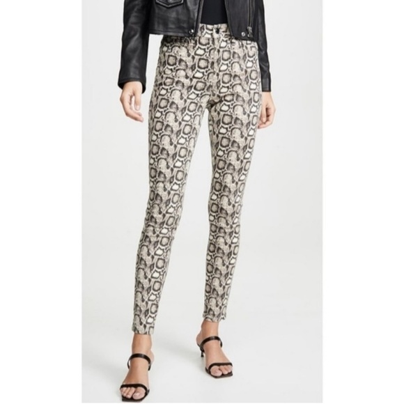 Good American Denim - Good American Women’s 26 2 Good Legs High Rise Snake Reptile Print Skinny Jeans